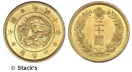 Korean 20 won gold coin minted in 1906