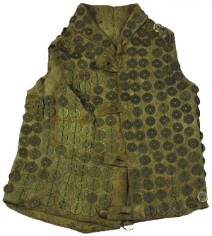 Tlingit body armor covered with old Chinese coins