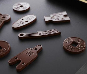 Ancient Chinese coins made of chocolate